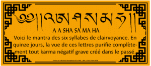 Carte Mantra de clairvoyance en six syllabes